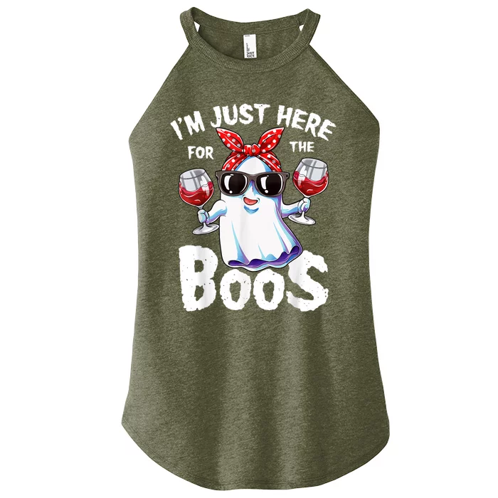 Im Just Here For The Boos Halloween Ghost Cute Funny Women’s Perfect Tri Rocker Tank