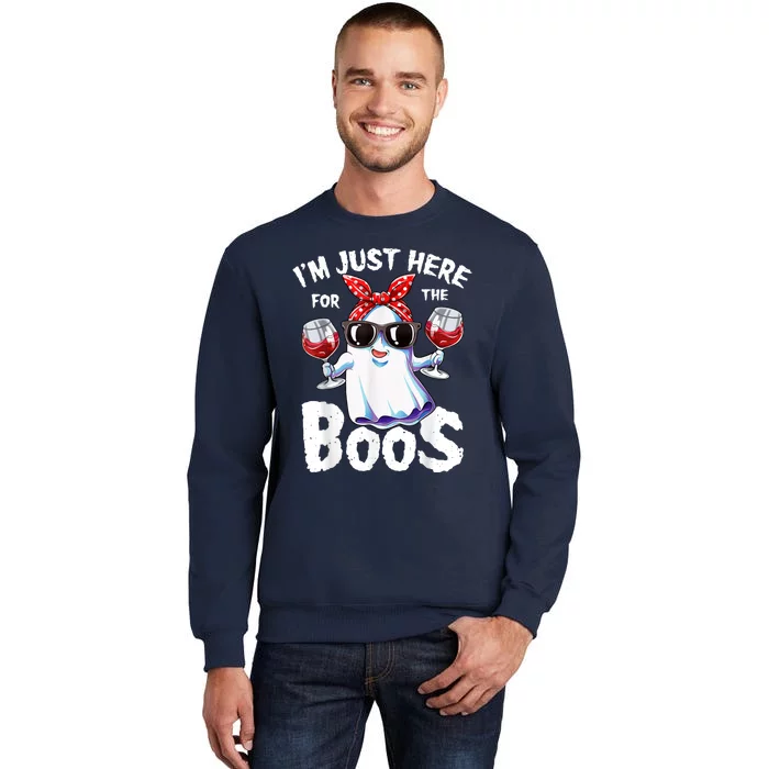 Im Just Here For The Boos Halloween Ghost Cute Funny Tall Sweatshirt