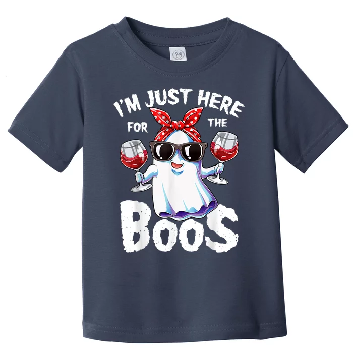 Im Just Here For The Boos Halloween Ghost Cute Funny Toddler T-Shirt