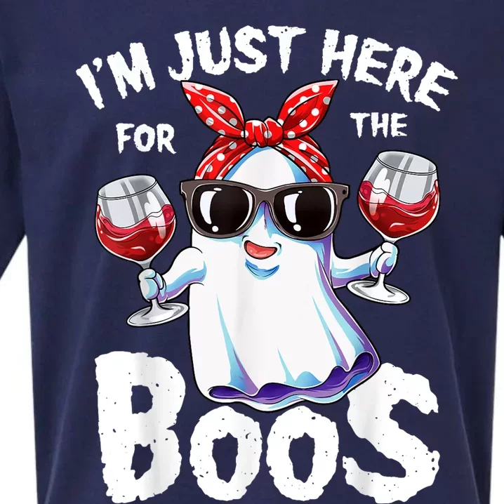 Im Just Here For The Boos Halloween Ghost Cute Funny Sueded Cloud Jersey T-Shirt