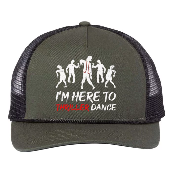 Im Just Here To Thriller Dance Halloween For Retro Rope Trucker Hat Cap