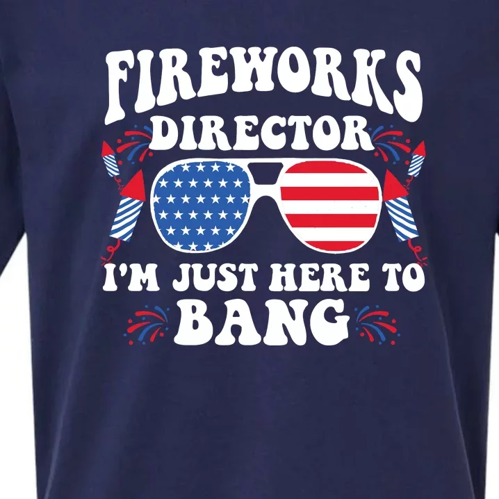 Im Just Here To Bang Fireworks Director 4th Of July Sueded Cloud Jersey T-Shirt