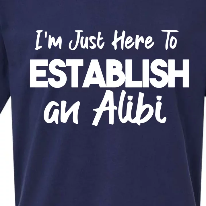 I’m Just Here To Establish An Alibi Sueded Cloud Jersey T-Shirt