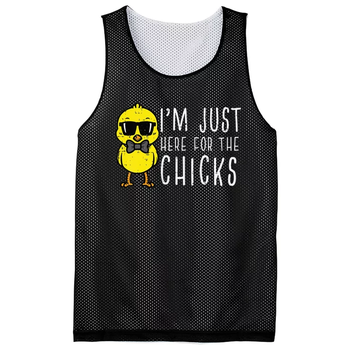 Im Just Here For The Chicks Cute Easter Mesh Reversible Basketball Jersey Tank