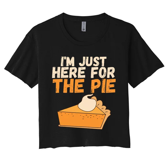 IM Just Here For The Pie Christmas Pumpkin Women's Crop Top Tee