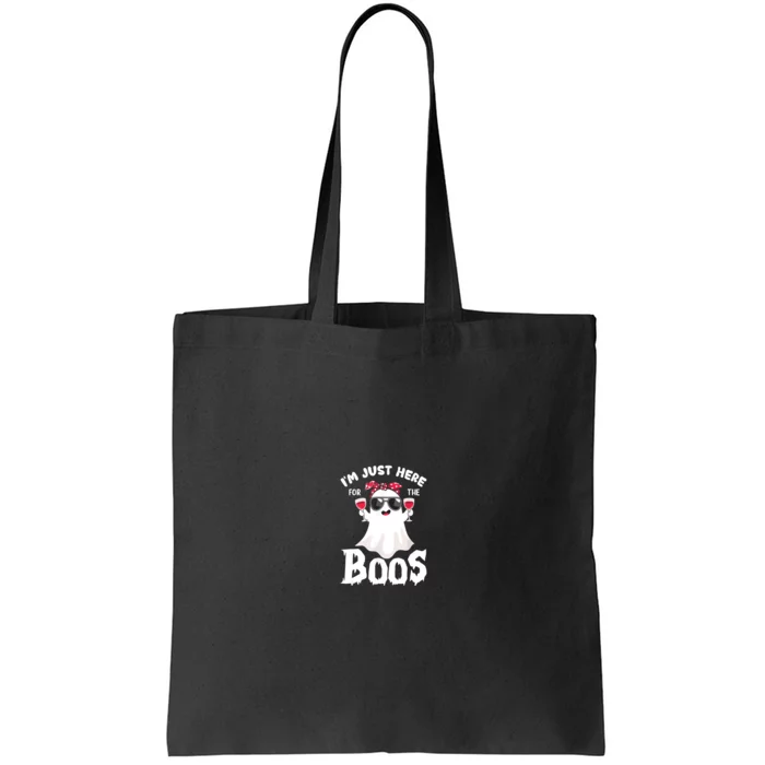 Im Just Here For The Boos Cute Ghost Funny Halloween Tote Bag