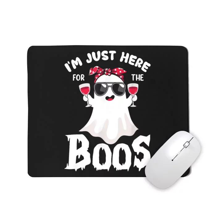 Im Just Here For The Boos Cute Ghost Funny Halloween Mousepad