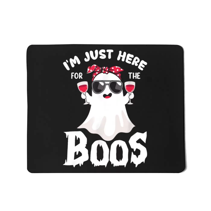 Im Just Here For The Boos Cute Ghost Funny Halloween Mousepad