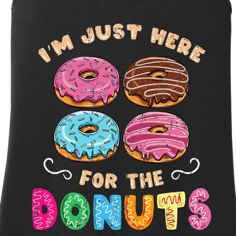 Im Just Here For The Donuts Candy Lover Ladies Essential Tank