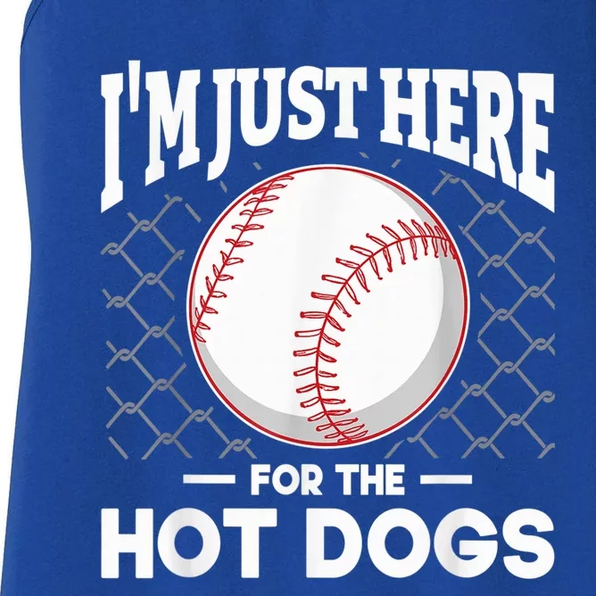 I'm Just Here For The Hot Dogs Summer Baseball Game Hotdog Women's Racerback Tank