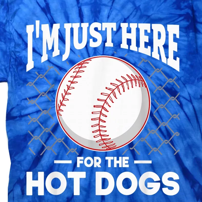 I'm Just Here For The Hot Dogs Summer Baseball Game Hotdog Tie-Dye T-Shirt