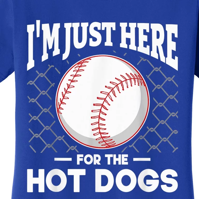 I'm Just Here For The Hot Dogs Summer Baseball Game Hotdog Women's T-Shirt