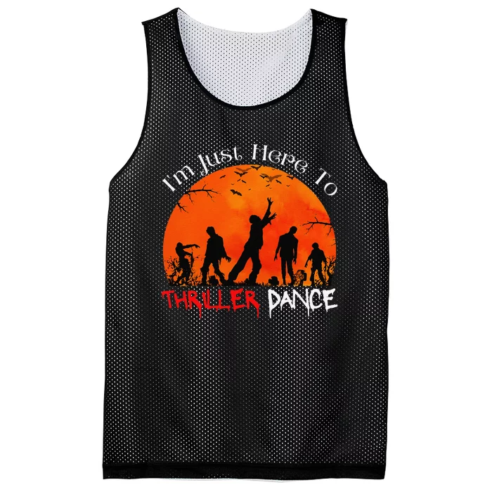 IM Just Here To Thriller Dance Zombie Dancing Moonlight Mesh Reversible Basketball Jersey Tank