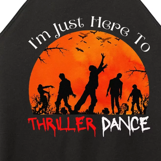 IM Just Here To Thriller Dance Zombie Dancing Moonlight Women’s Perfect Tri Rocker Tank