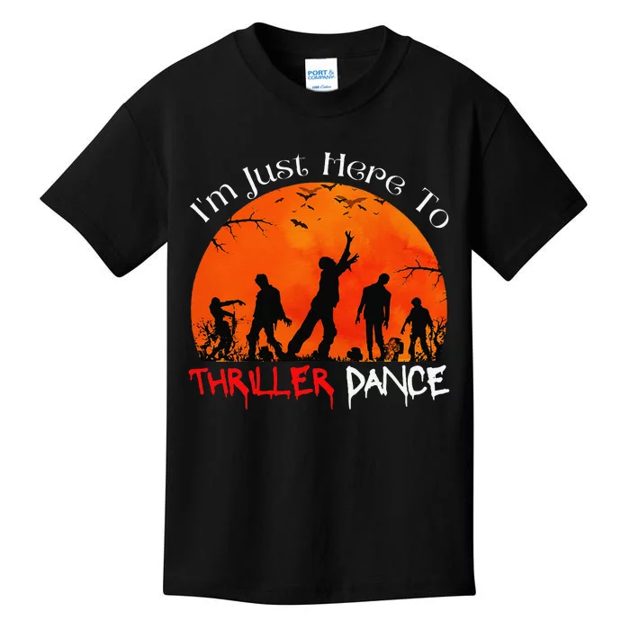 IM Just Here To Thriller Dance Zombie Dancing Moonlight Kids T-Shirt