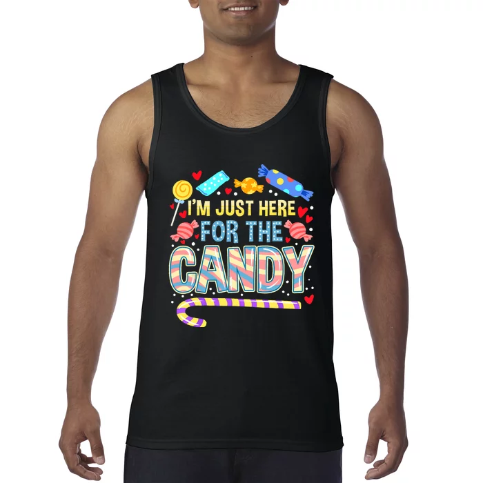 Im Just Here For The Candy Halloween Tank Top