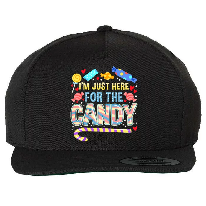 Im Just Here For The Candy Halloween Wool Snapback Cap