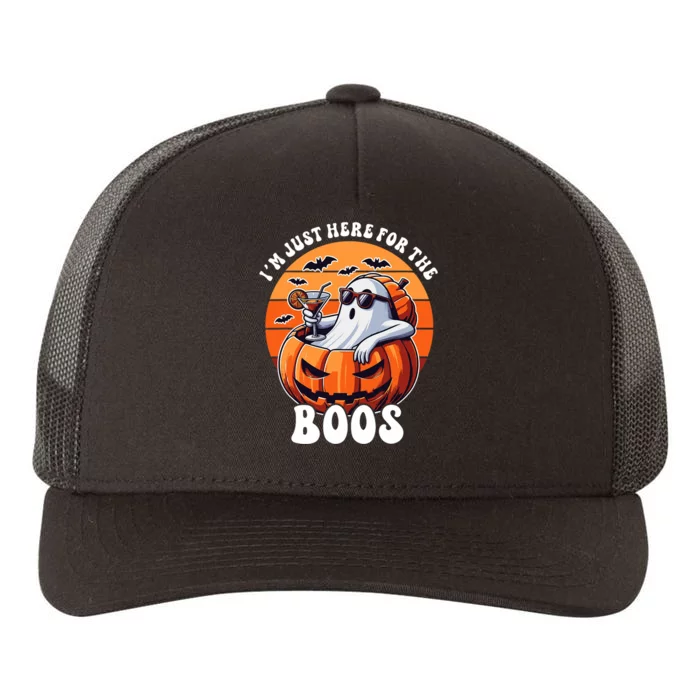 Im Just Here For The Boos Ghost Funny Halloween Yupoong Adult 5-Panel Trucker Hat