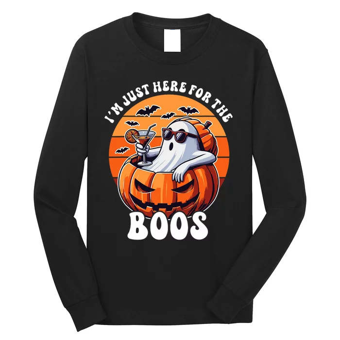 Im Just Here For The Boos Ghost Funny Halloween Long Sleeve Shirt