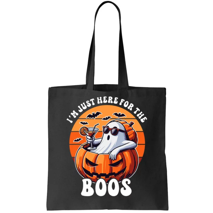 Im Just Here For The Boos Ghost Funny Halloween Tote Bag