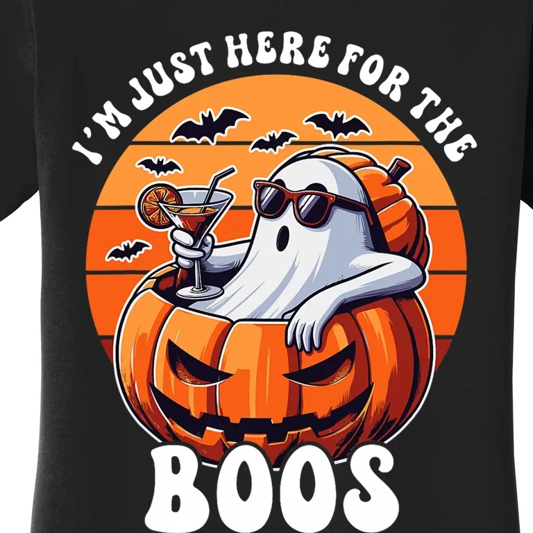 Im Just Here For The Boos Ghost Funny Halloween Women's T-Shirt