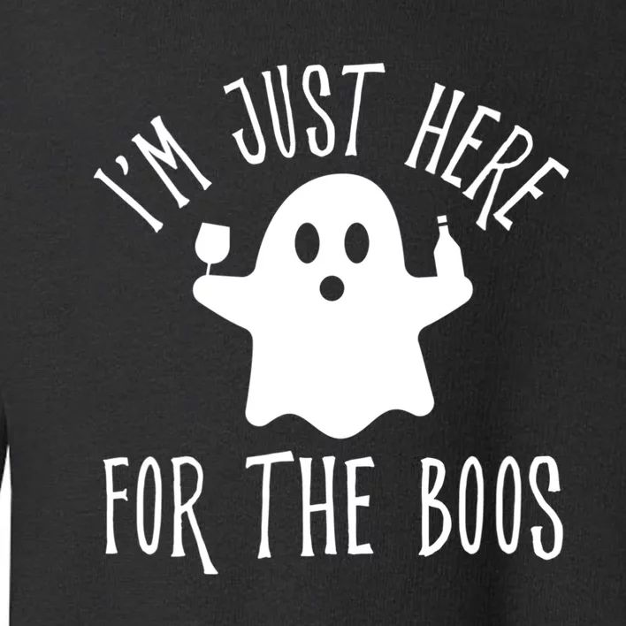 Im Just Here For The Boos Cute Drinking Squad Halloween Toddler Sweatshirt