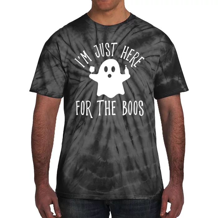 Im Just Here For The Boos Cute Drinking Squad Halloween Tie-Dye T-Shirt