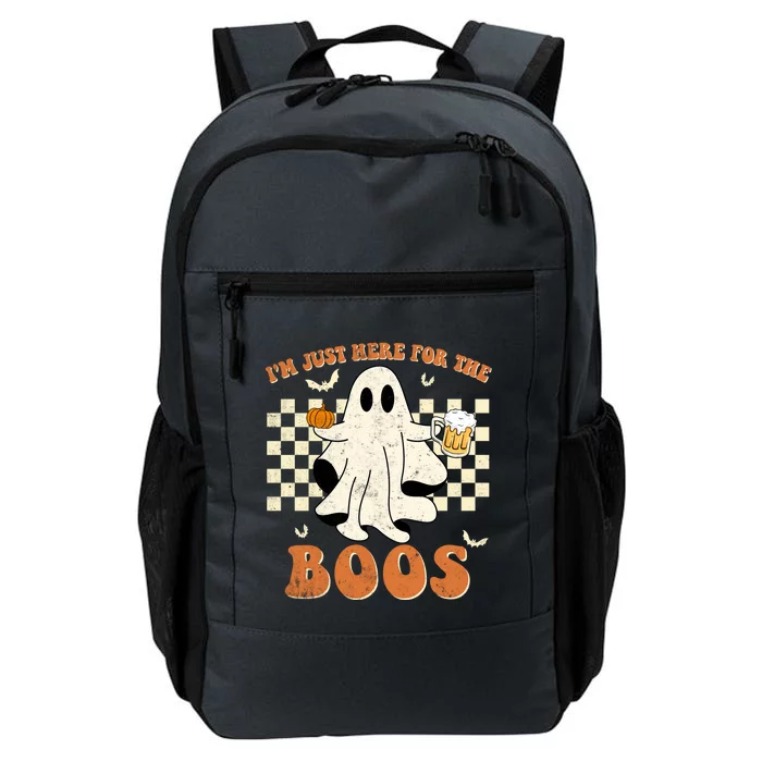 Im Just Here For The Boos Ghost Retro Groovy Halloween Meaningful Gift Daily Commute Backpack