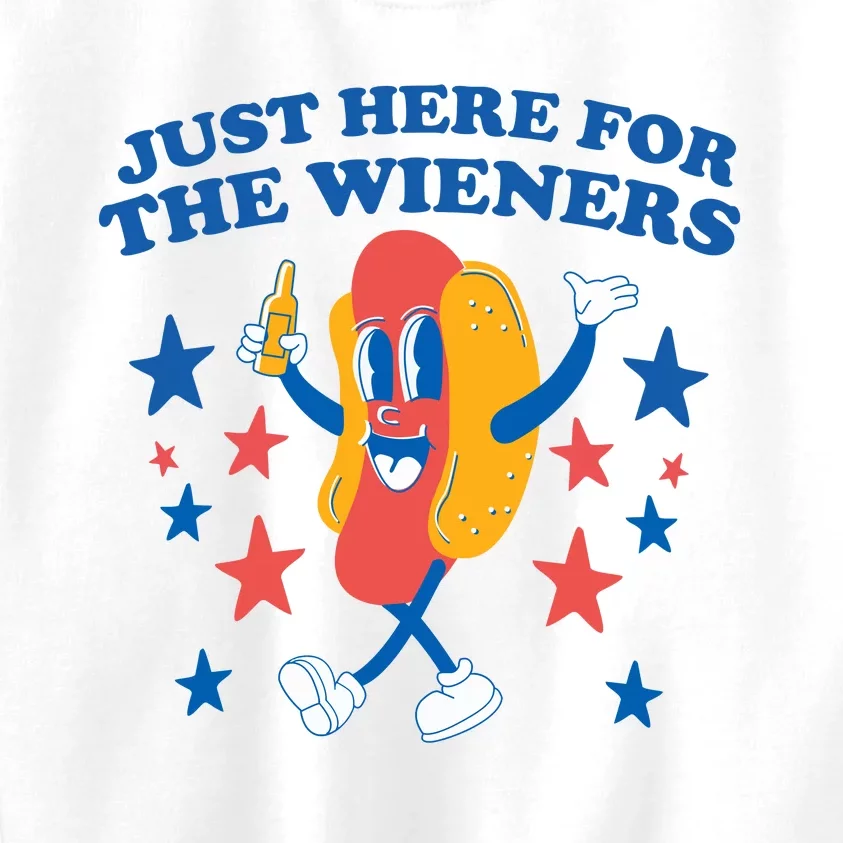 Im Just Here For The Wieners 4th Of July Kids Sweatshirt