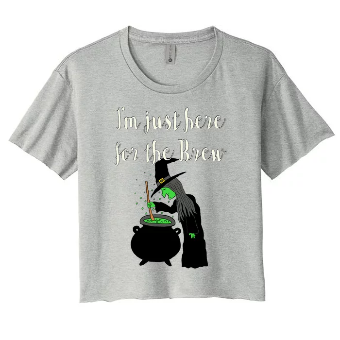 IM Just Here For The Boos Beer Brew Halloween Witch Women's Crop Top Tee