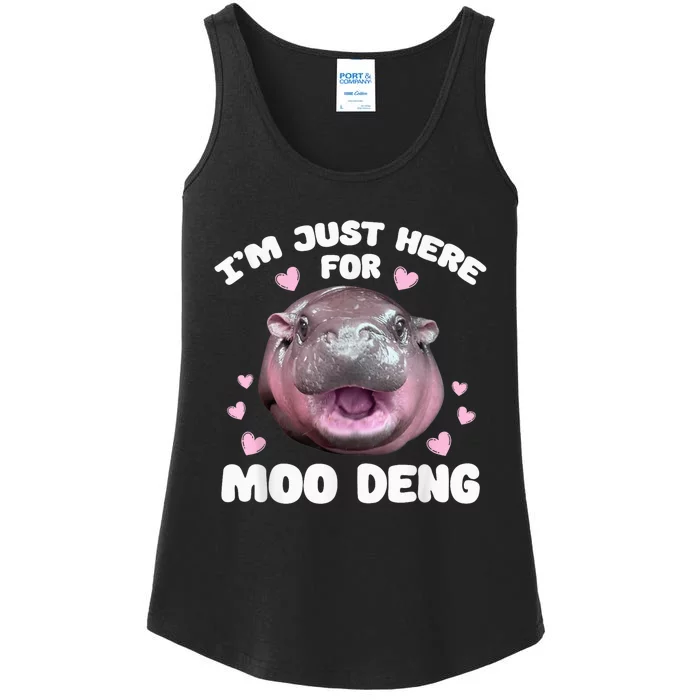 IM Just Here For Moo Deng Cute Baby Hippo Bouncy Souvenir Ladies Essential Tank