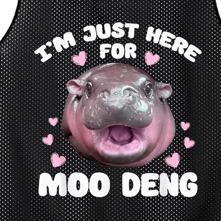 IM Just Here For Moo Deng Cute Baby Hippo Bouncy Souvenir Mesh Reversible Basketball Jersey Tank