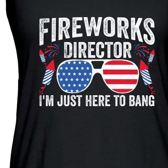 Im Just Here To Bang Fireworks Director 4th Of July Ladies Essential Flowy Tank