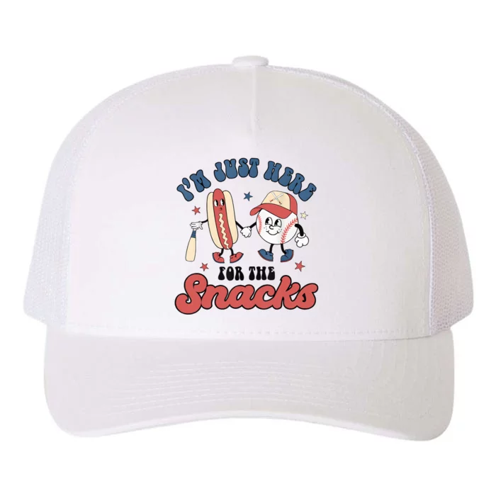 IM Just Here For The Snacks Baseball 4th Of July Hot Dog Yupoong Adult 5-Panel Trucker Hat