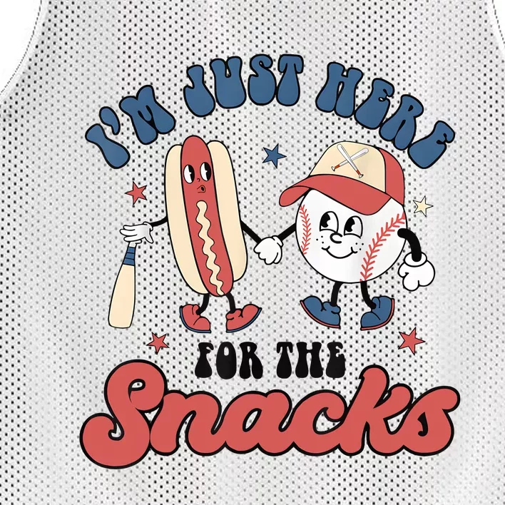 IM Just Here For The Snacks Baseball 4th Of July Hot Dog Mesh Reversible Basketball Jersey Tank