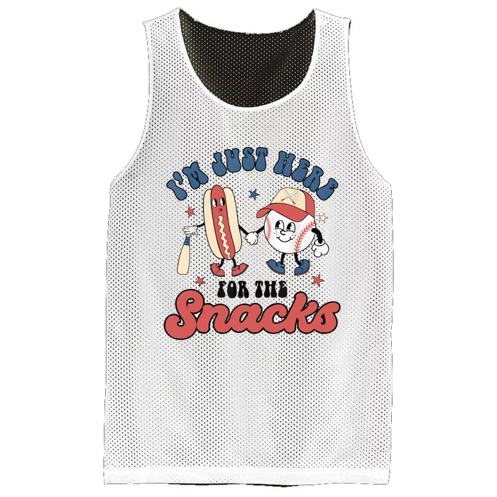 IM Just Here For The Snacks Baseball 4th Of July Hot Dog Mesh Reversible Basketball Jersey Tank