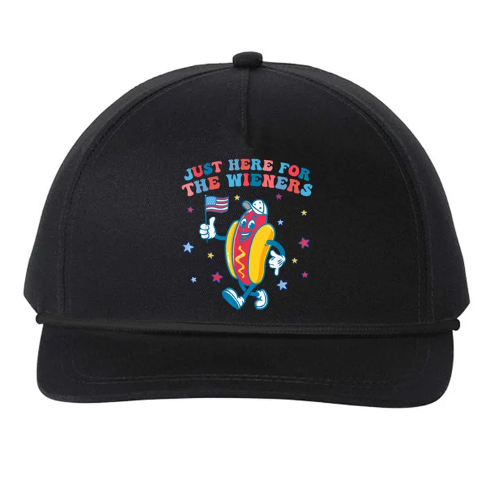 Im Just Here For The Wieners Funny 4th Of July Snapback Five-Panel Rope Hat