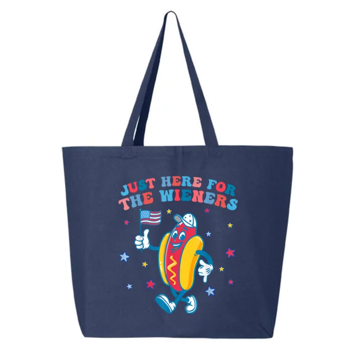 Im Just Here For The Wieners Funny 4th Of July 25L Jumbo Tote