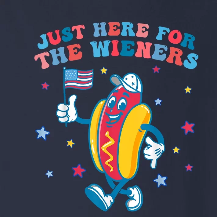 Im Just Here For The Wieners Funny 4th Of July Toddler Long Sleeve Shirt