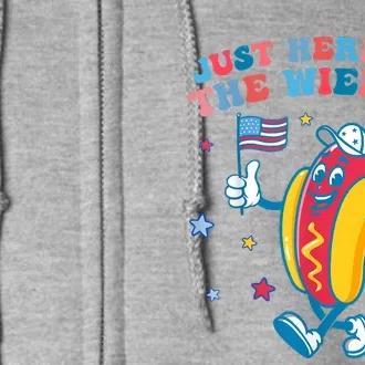 Im Just Here For The Wieners Funny 4th Of July Full Zip Hoodie