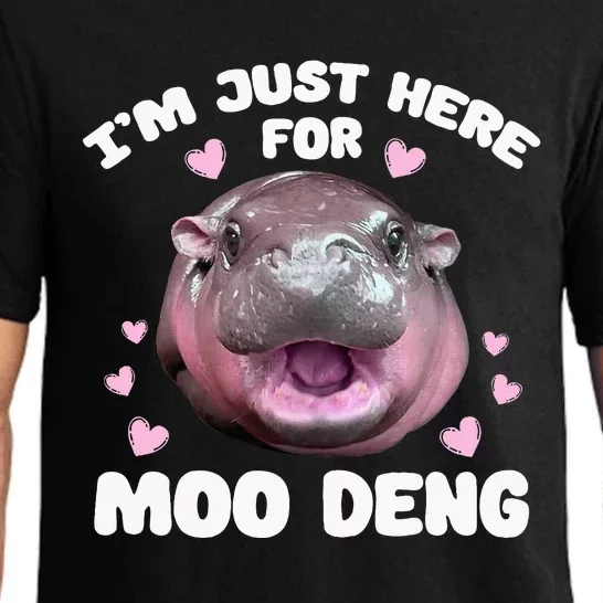 Im Just Here For Moo Deng Pajama Set