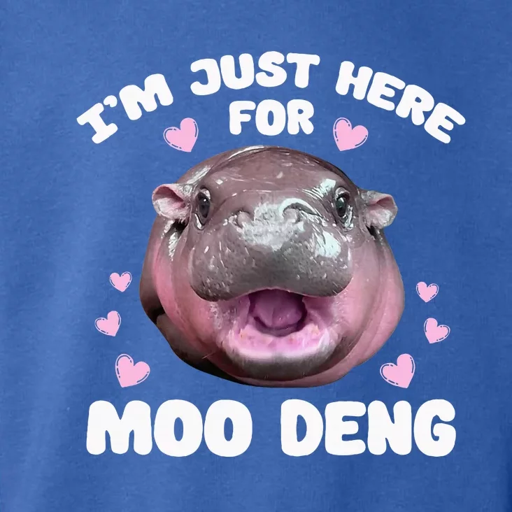 Im Just Here For Moo Deng Toddler Hoodie