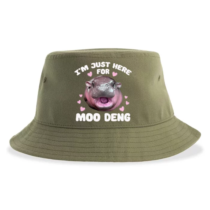 Im Just Here For Moo Deng Sustainable Bucket Hat