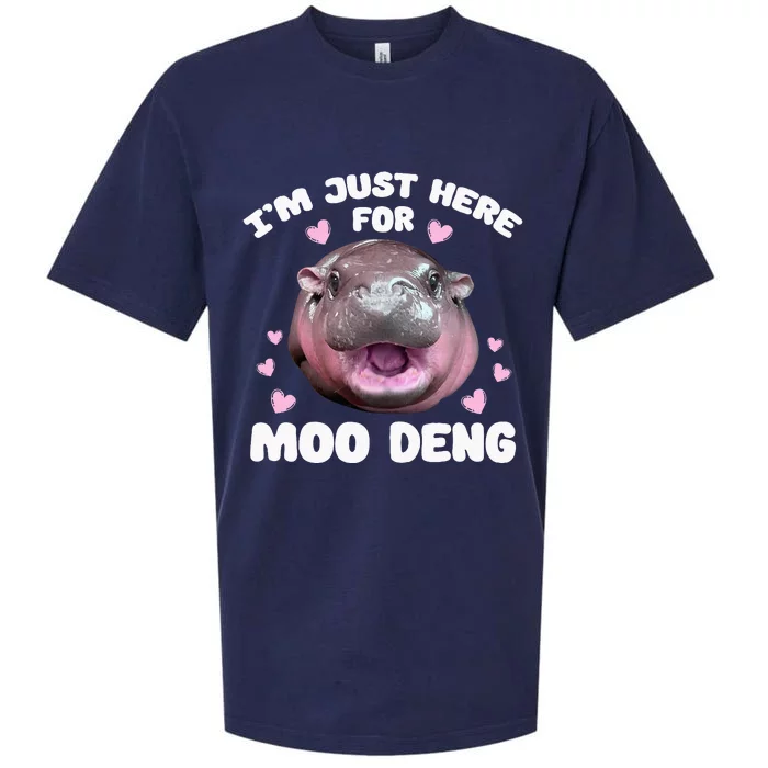 Im Just Here For Moo Deng Sueded Cloud Jersey T-Shirt