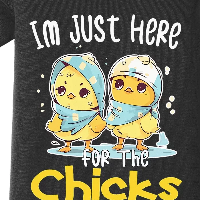 I'm Just Here For The Chicks Cute Easter Baby Bodysuit