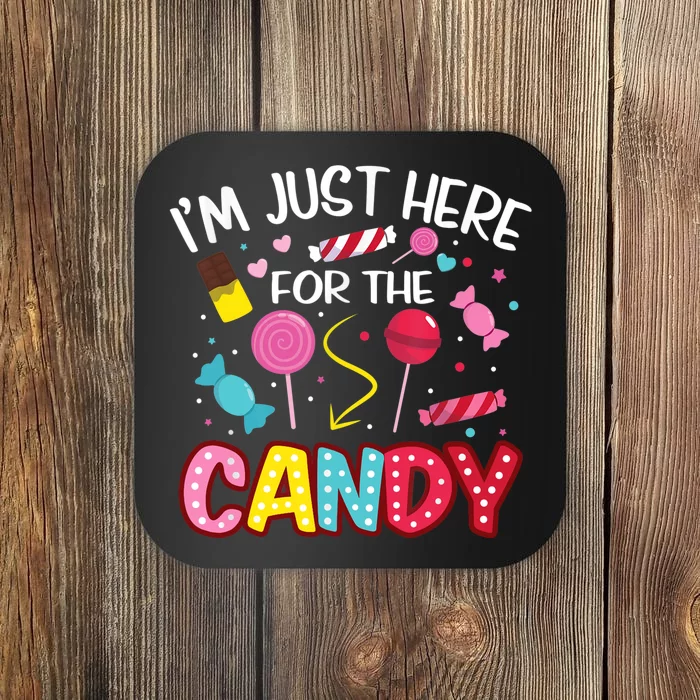 I'm Just Here For The Candy Halloween Cute Lollipop Sweets Coaster