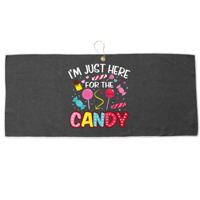 I'm Just Here For The Candy Halloween Cute Lollipop Sweets Large Microfiber Waffle Golf Towel