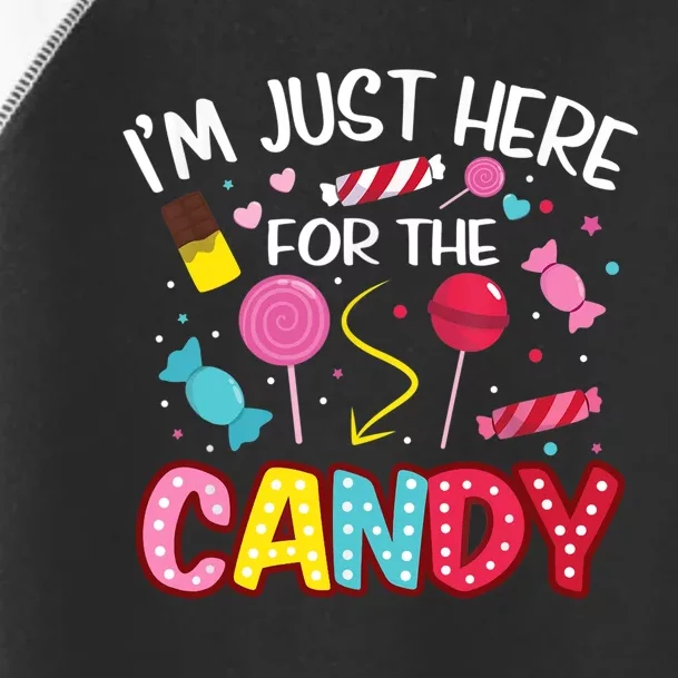 I'm Just Here For The Candy Halloween Cute Lollipop Sweets Toddler Fine Jersey T-Shirt