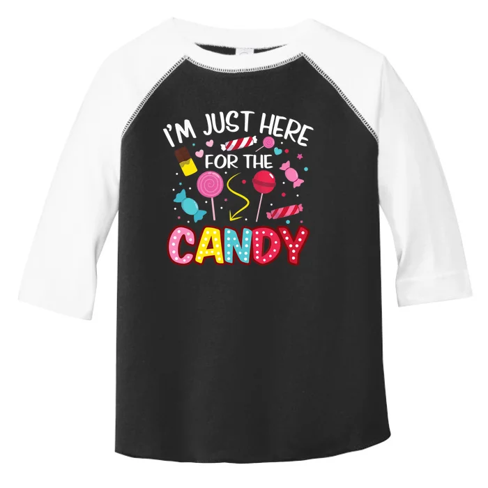 I'm Just Here For The Candy Halloween Cute Lollipop Sweets Toddler Fine Jersey T-Shirt