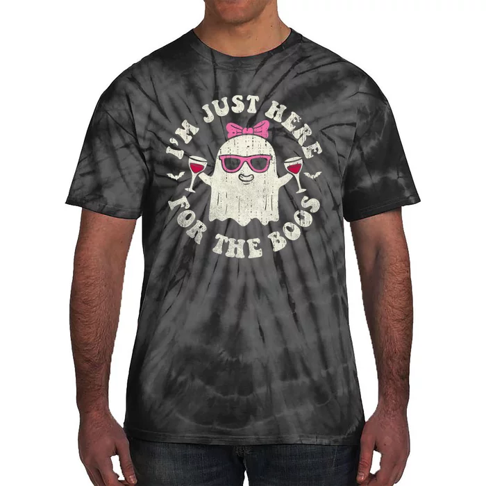 IM Just Here For The Boos Halloween Drinking Party Funny Tie-Dye T-Shirt